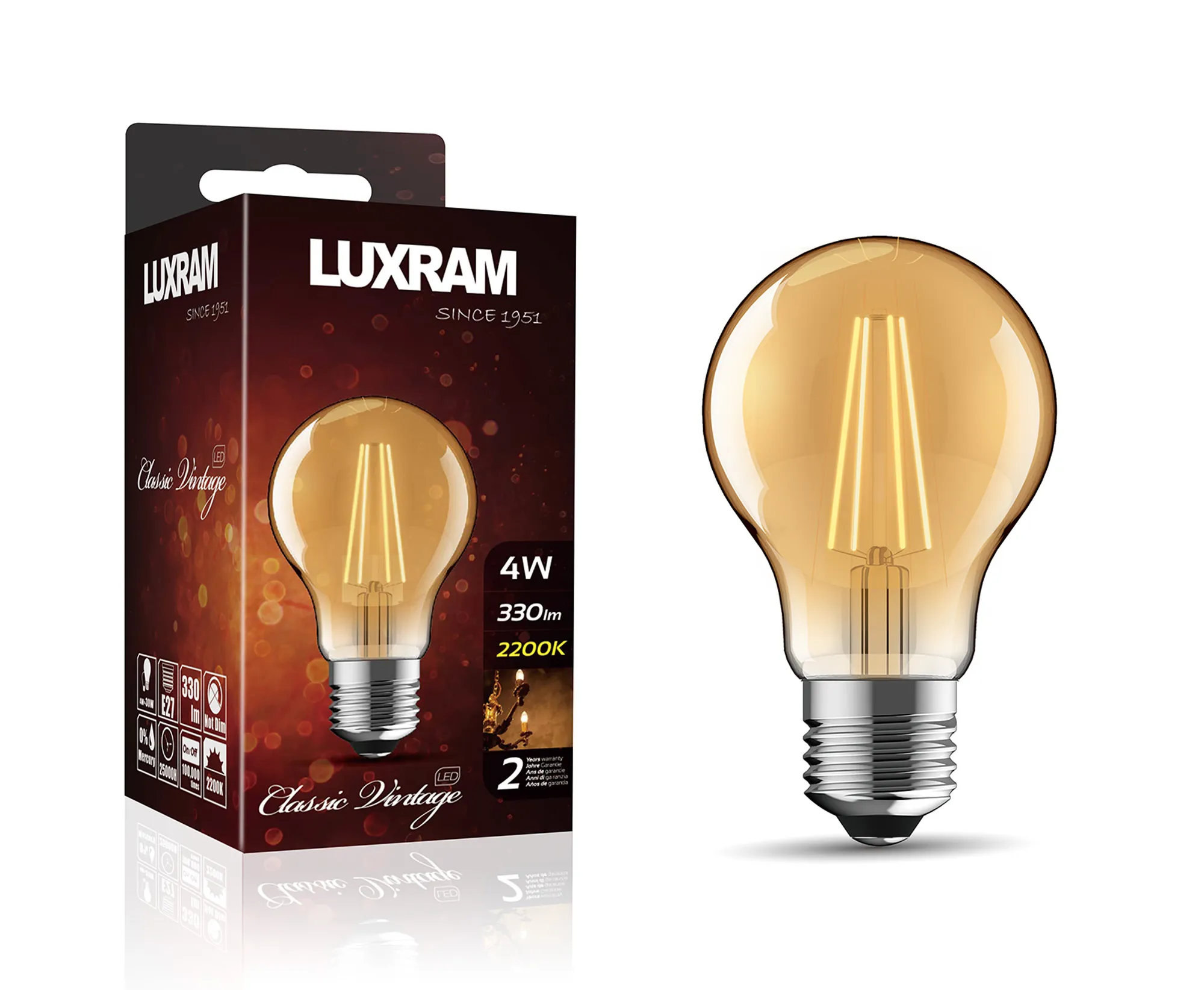 Value Vintage LED Lamps Luxram GLS